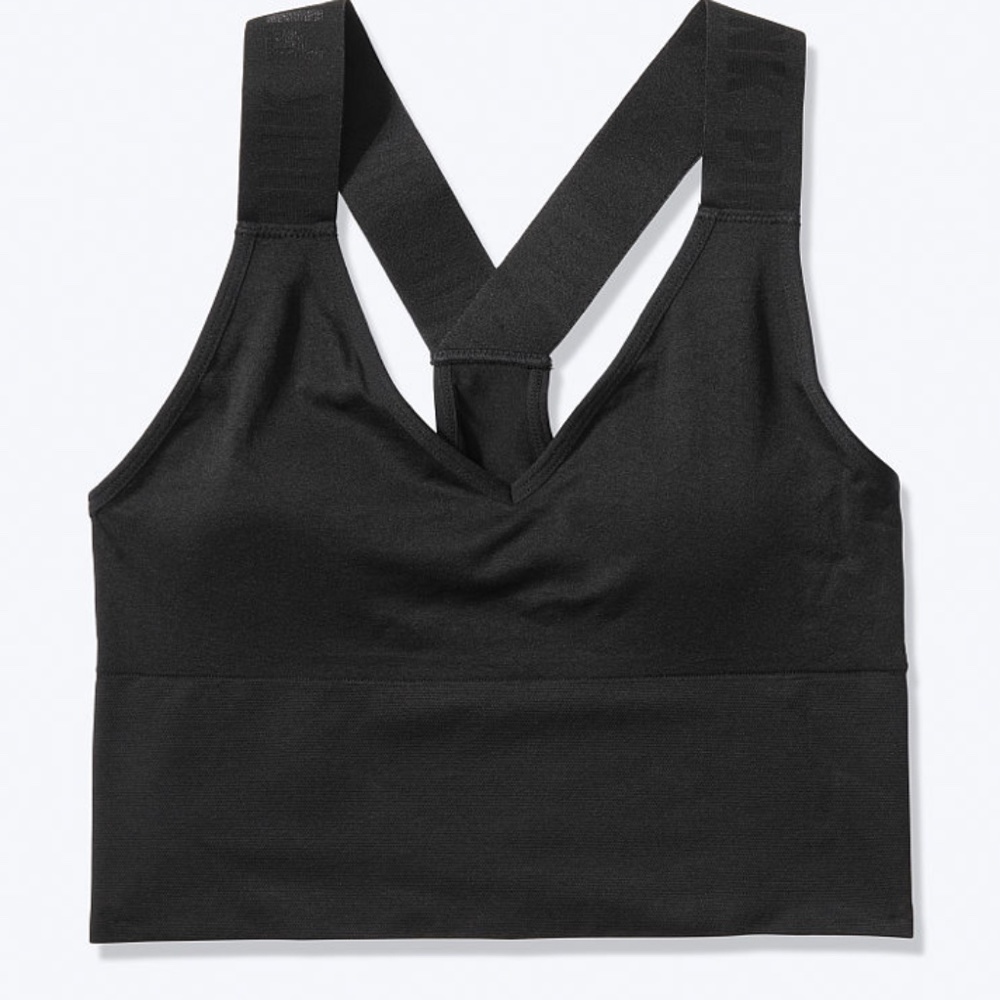 PINK- SEAMLESS LIGHTLY LINED SPORTS CROP